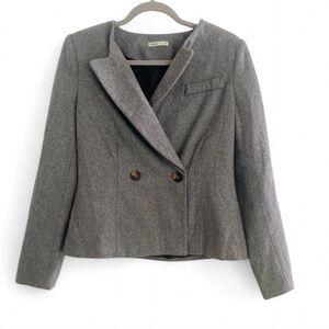 LAVAND GRAY DOUBLE BREASTED WOOL BLAZER SIZE MEDIUM